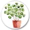 Designart - Chinese Money Plant In Pot - Traditional Metal Circle Wall Art